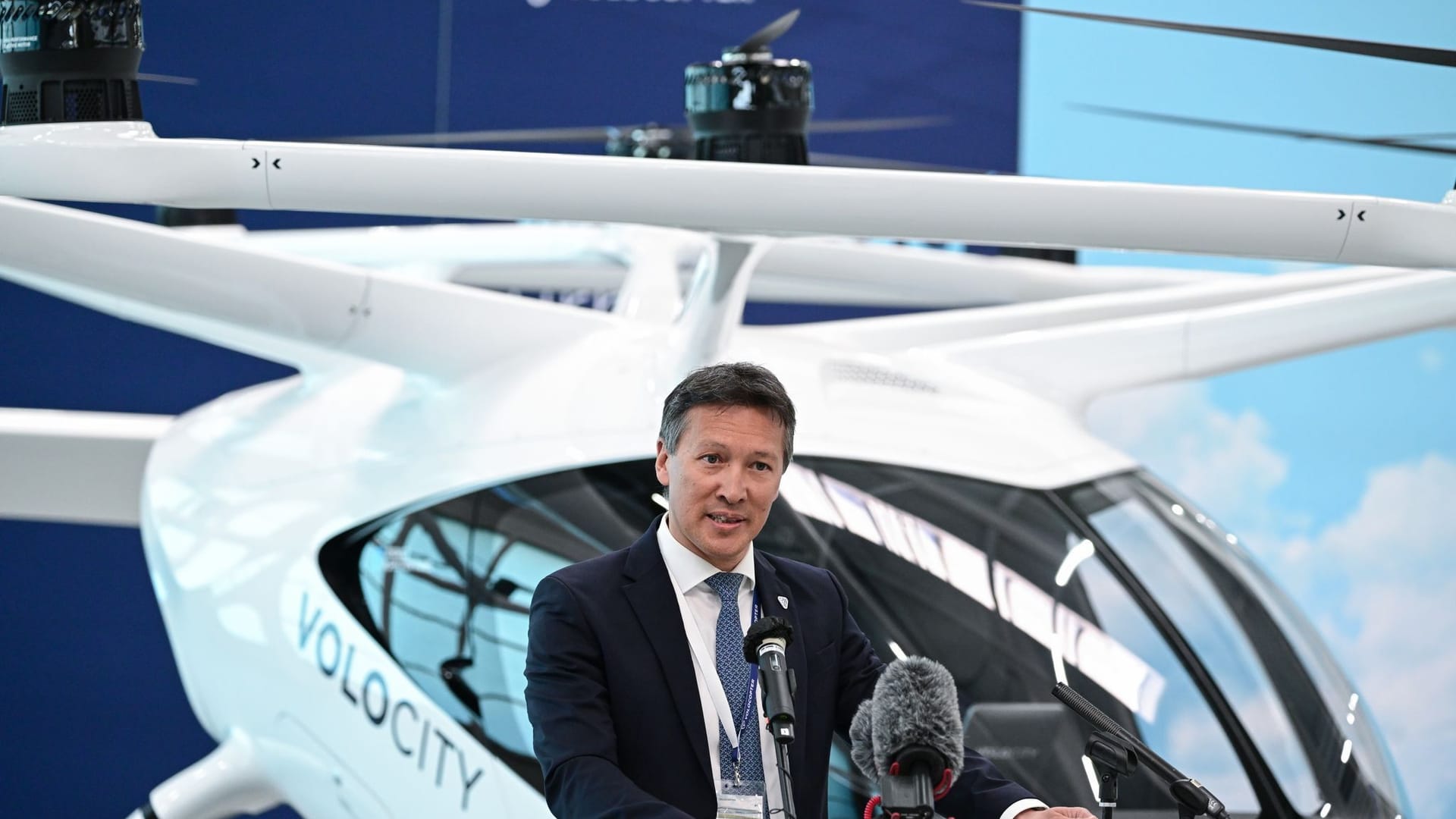 Hangar für elektrisch angetriebenes Flugtaxi Volocopter