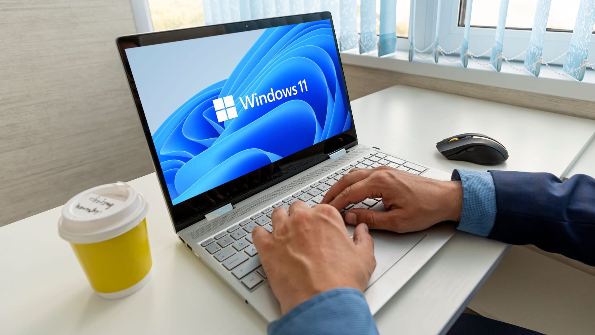 View of The New Microsoft Windows 11 Logo on Computer Screen