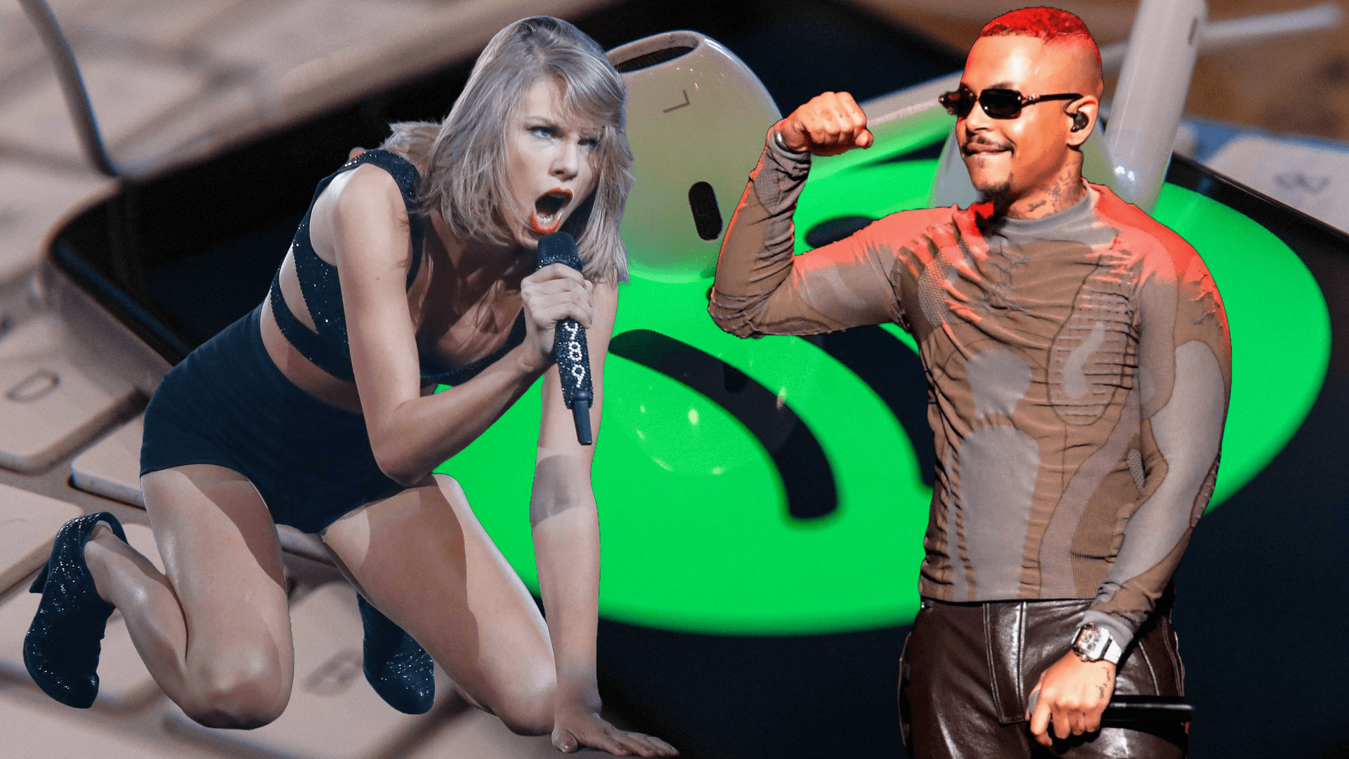 US-Star Taylor Swift und Berliner Rapper Luciano: Die Queen of Pop führt sowohl in Berlin als auch bundesweit die Spotify-Charts an.