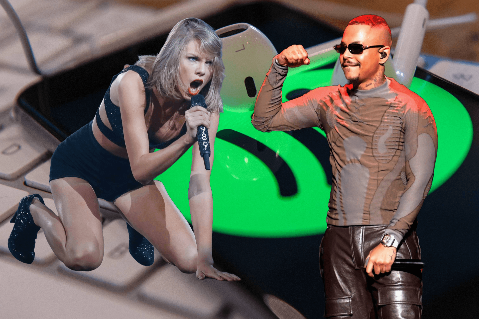 US-Star Taylor Swift und Berliner Rapper Luciano: Die Queen of Pop führt sowohl in Berlin als auch bundesweit die Spotify-Charts an.