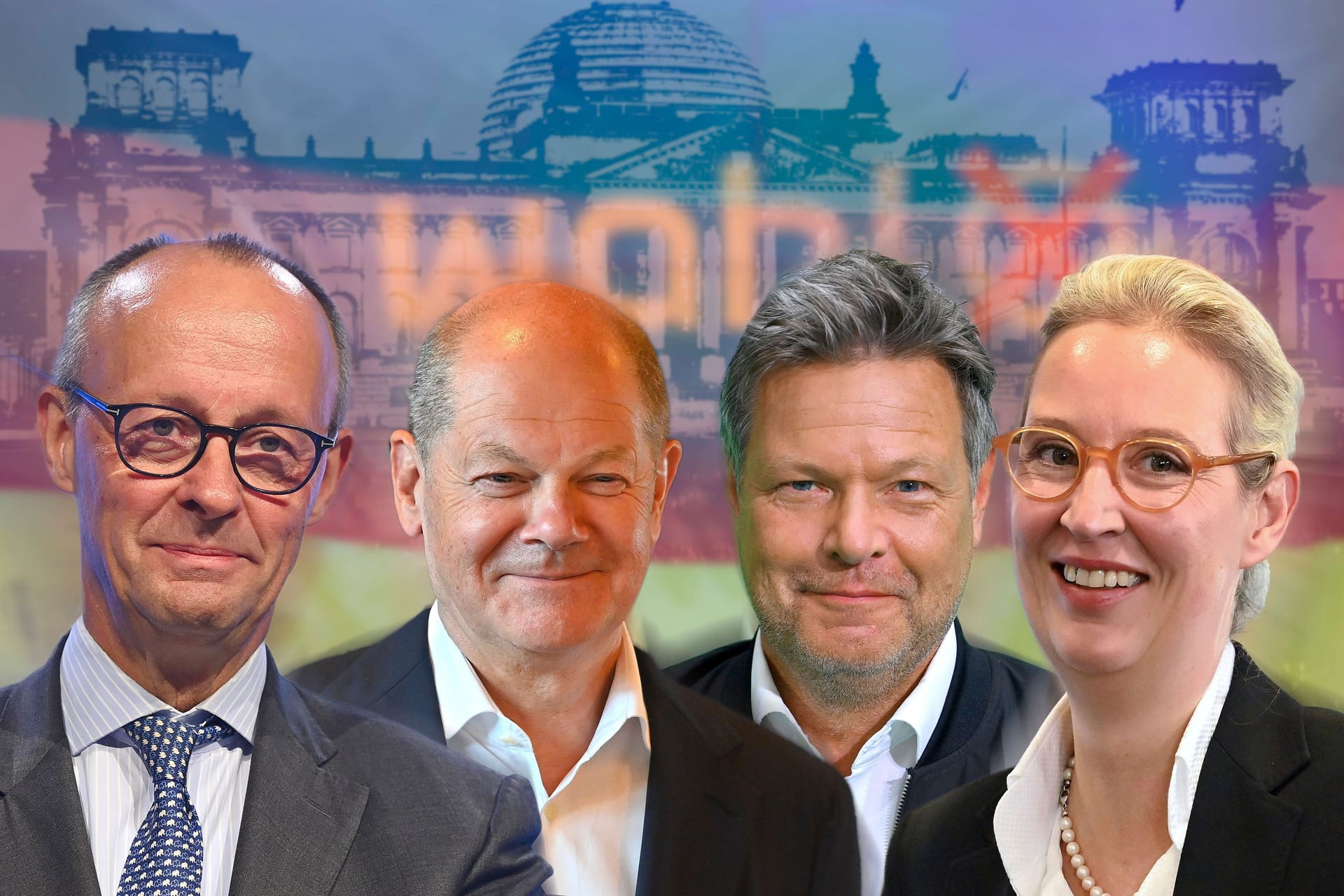 Friedrich Merz (CSU), Olaf Scholz (SPD), Robert Habeck (Die Grünen) und Alice Weidel (AfD): Wird ein TV-Duell mit allen vier Kanzlerkandidaten stattfinden?