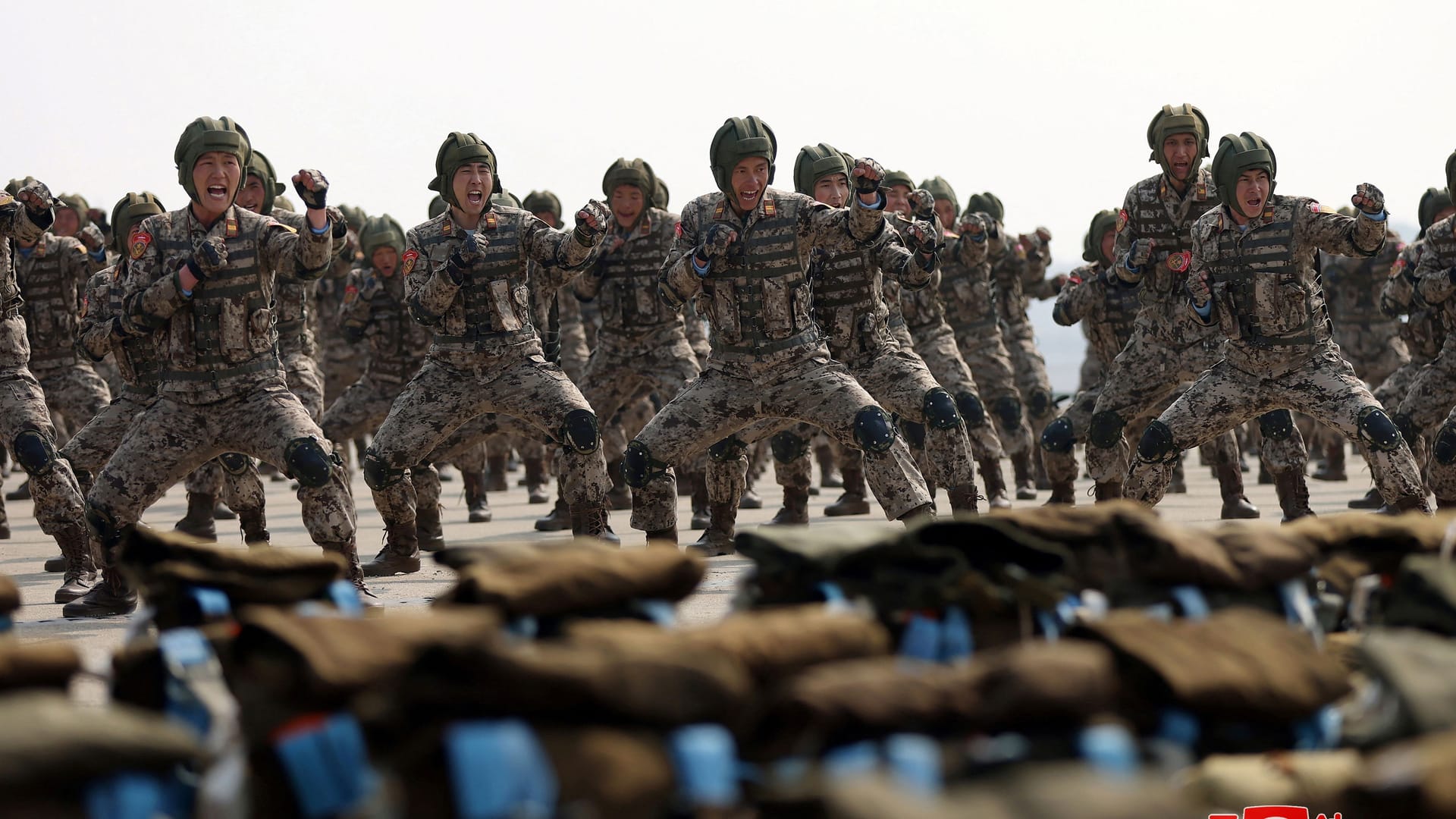 Mitglieder einer nordkoreanischen Armeeeinheit bei der Ausbildung im März 2024.