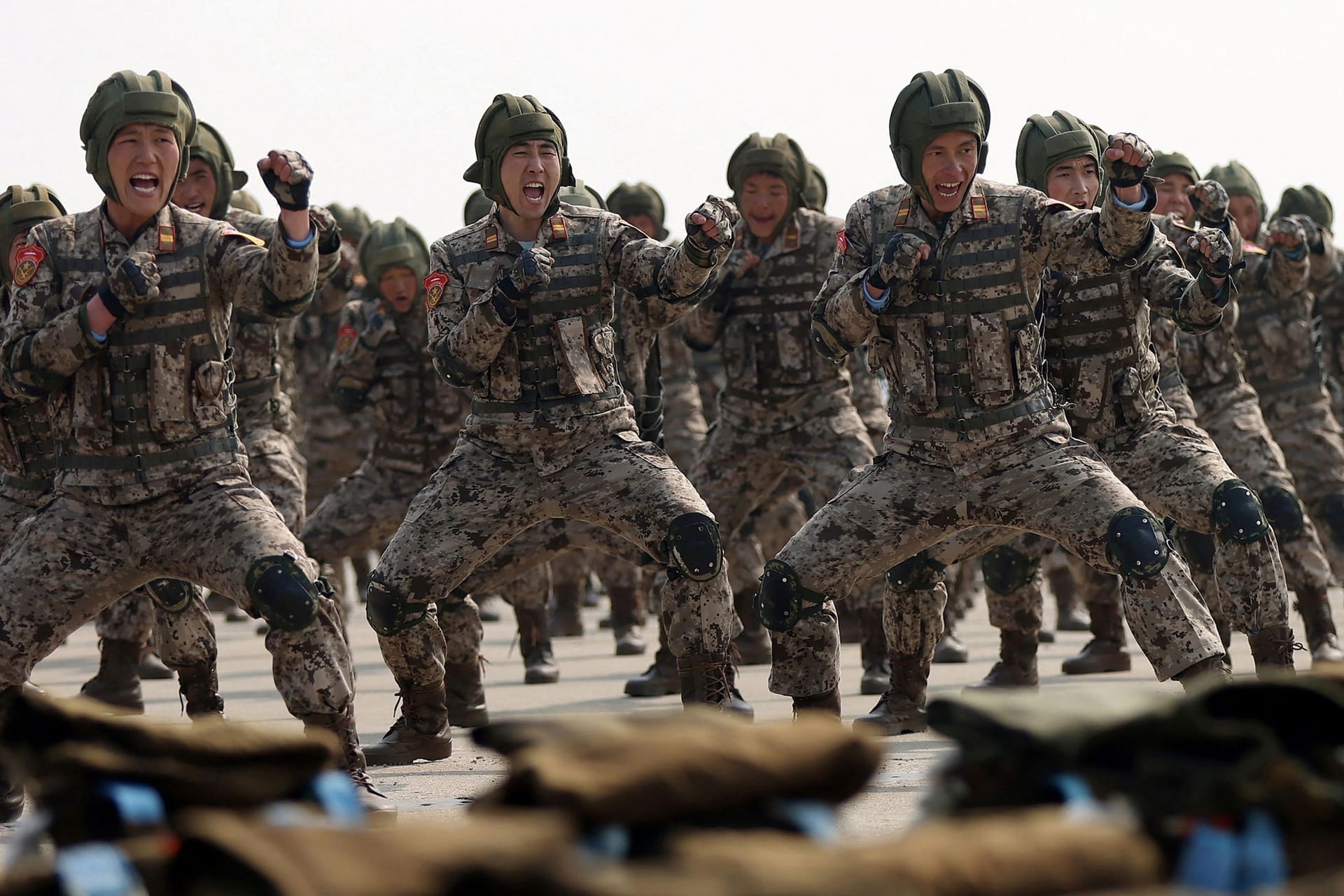 Mitglieder einer nordkoreanischen Armeeeinheit bei der Ausbildung im März 2024.