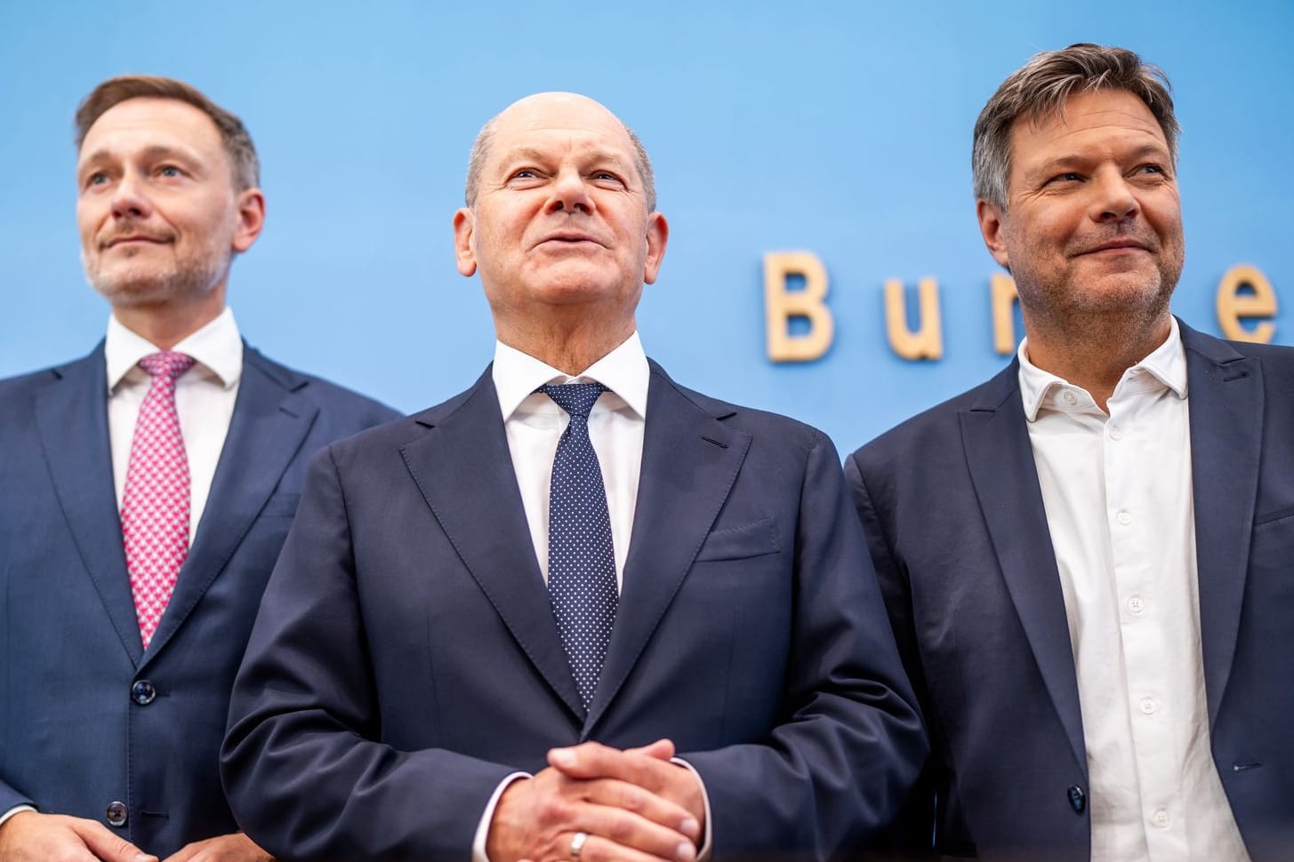 Foto aus besseren Tagen: Anfang Juli traten die Spitzen der früheren Ampel-Koalition noch gemeinsam vor die Presse.