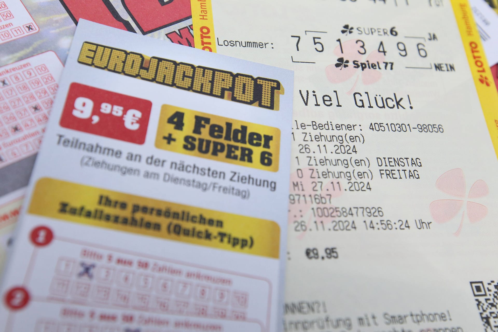 Spielschein des Eurojackpots. (Symbolfoto)