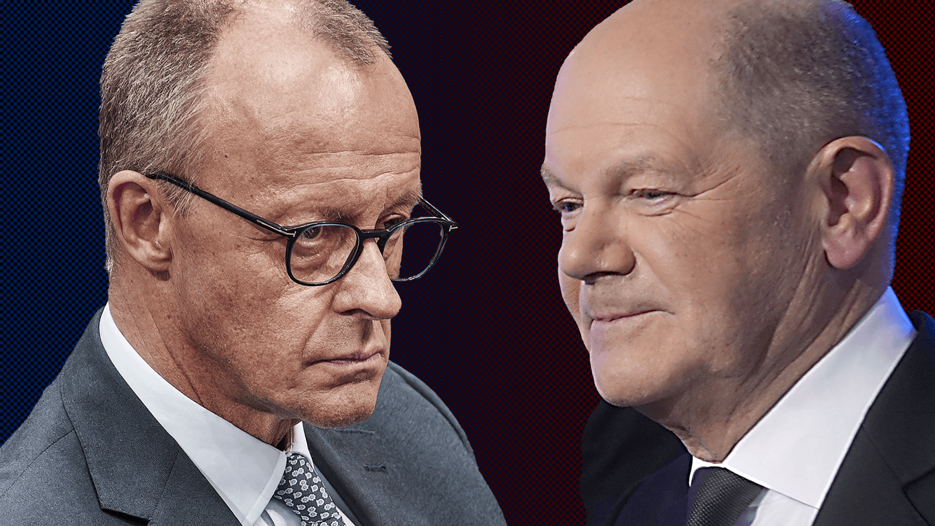 Friedrich Merz (l.) und Olaf Scholz: Der eine will den anderen als Kanzler ablösen.