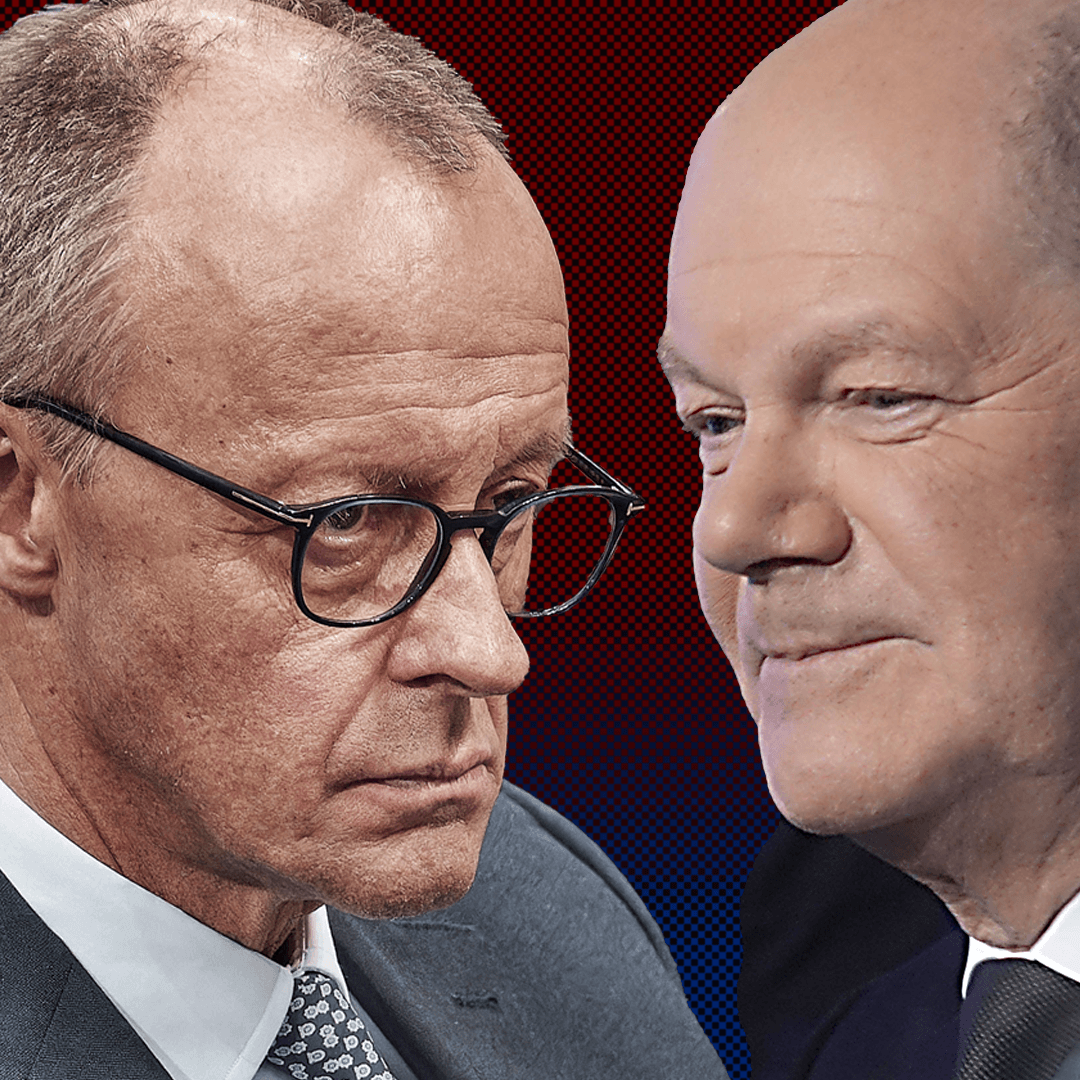 Friedrich Merz (l.) und Olaf Scholz: Der eine will den anderen als Kanzler ablösen.