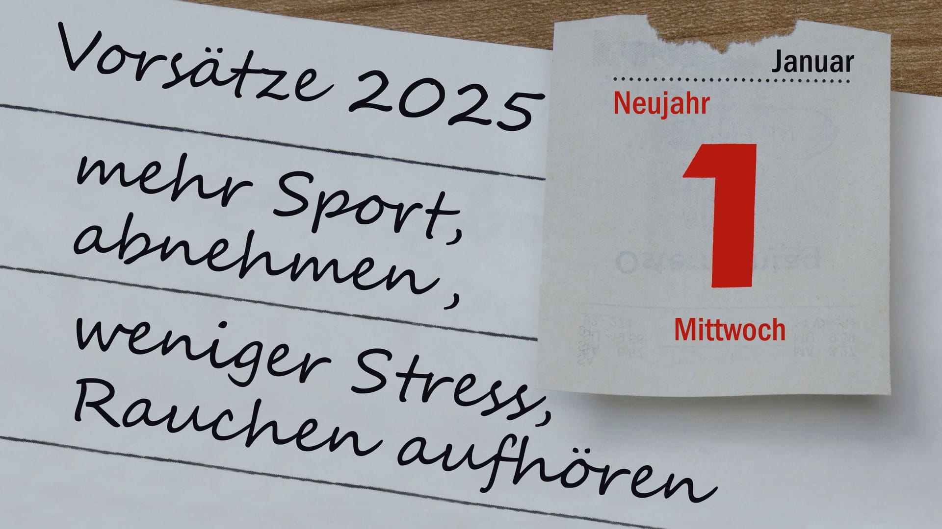 Neujahrsvorsätze stehen auf einer Liste (Symbolbild): Ein Hamburger Experte verrät, wie man die Pläne durchhält.