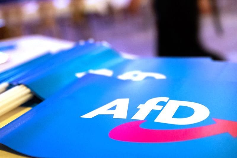 Fähnchen mit dem Logo der AfD (Symbolbild): Das OVG gibt dem Verfassungsschutz bei der Einstufung der sächsischen AfD recht.