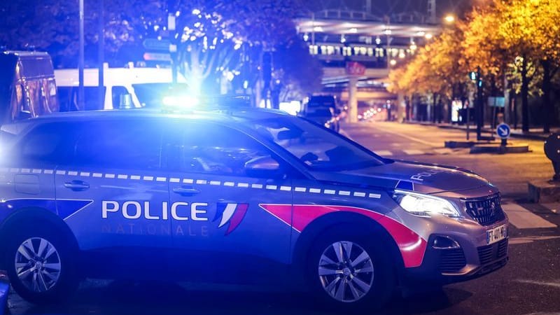 Ein Fahrzeug der französischen Polizei steht mit Blaulicht auf einer Straße (Archivbild): Die Kinder sollen die Tat umgesetzt haben.