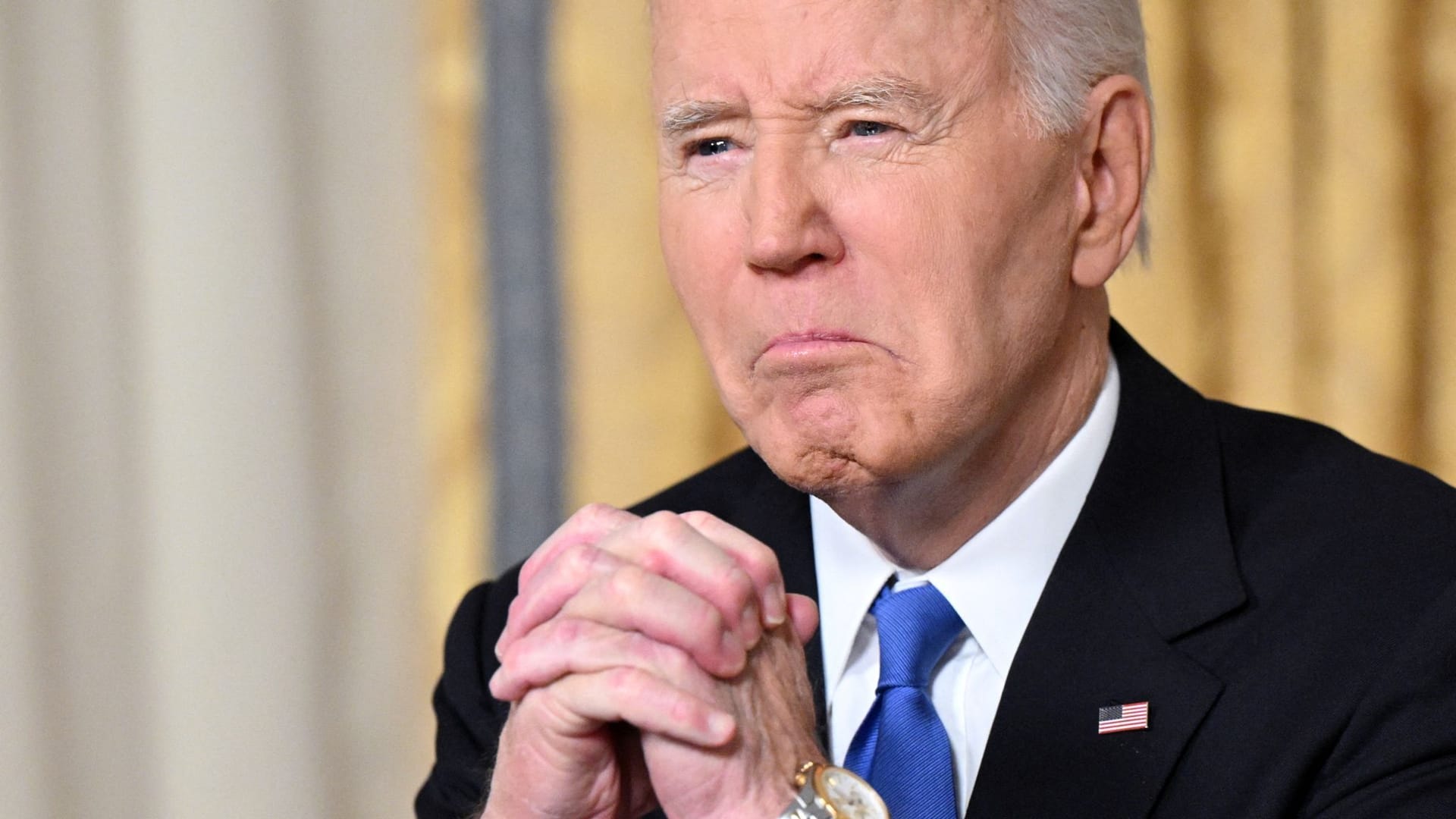 Outgoing U.S. President Joe Biden delivers a farewell address to the nation from the Oval Office