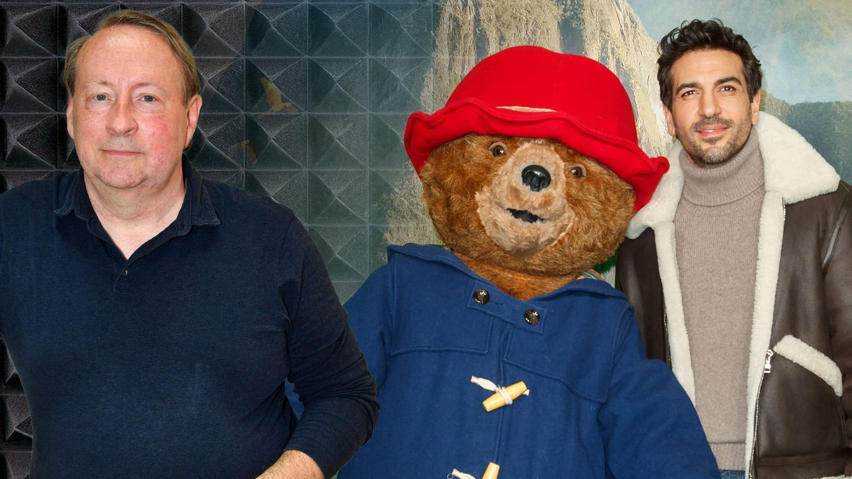 Sven Plate (l.): Der Synchronsprecher besuchte die Deutschlandpremiere des Films "Paddington in Peru", in dem Elyas M'Barek (r.) die Hauptrolle spricht.