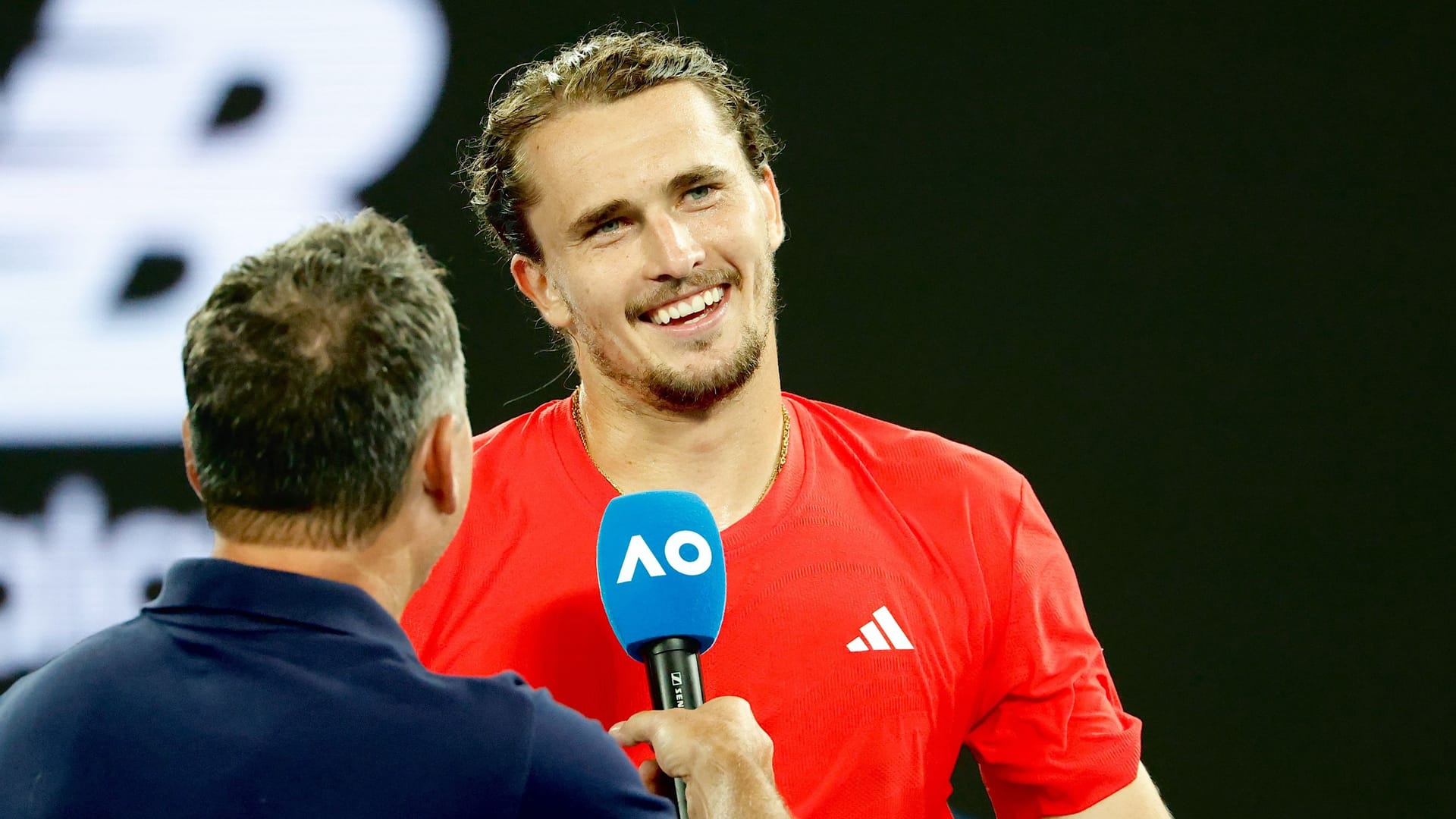 Australian Open: Zverev während eines Interviews nach dem ersten Match gegen Lucas Pouille.