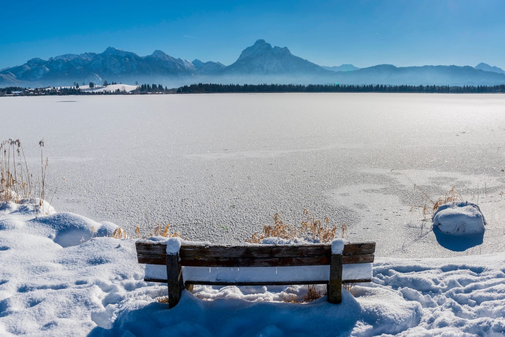 Der zugefrorene Hopfensee Anfang Januar: Der Urlauber wollte das eindrucksvolle Panorama für Fotos nutzen.