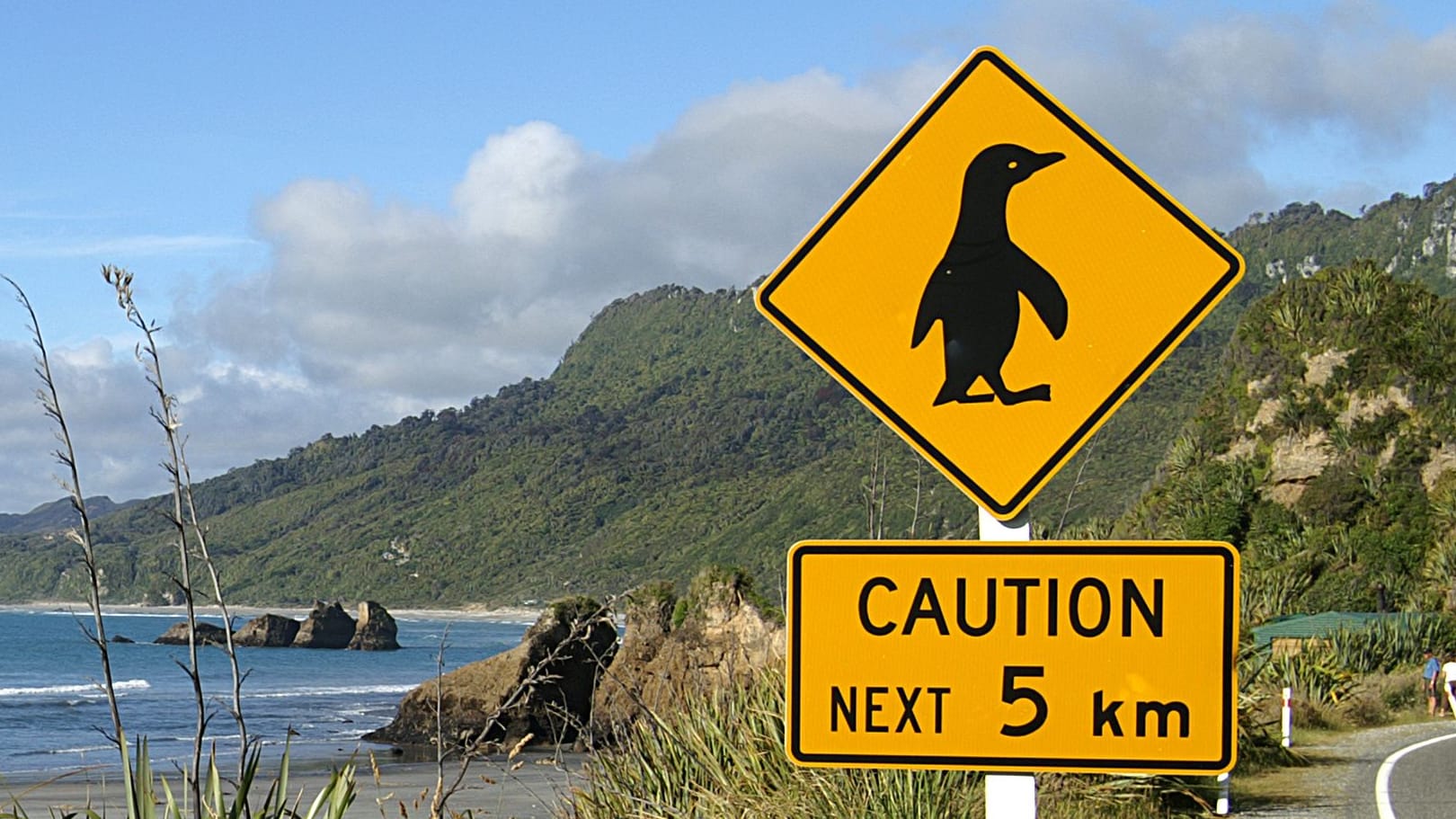 Penguins crossing sign