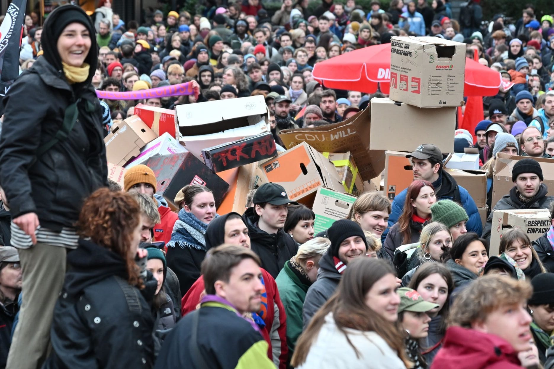 Demonstration zur Migrationspolitik – Leipzig