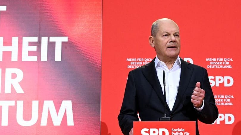 Olaf Scholz: Der Kanzler ist auch auf den Wahlplakaten der SPD zu sehen.