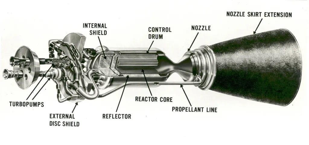 Pläne für einen nuklearen Raketenantrieb bei der Nasa gab es bereits in den 1960er-Jahren und wurden im Rahmen des Programms "Nuclear Engine for Rocket Vehicle Application" (Nerva) entwickelt.