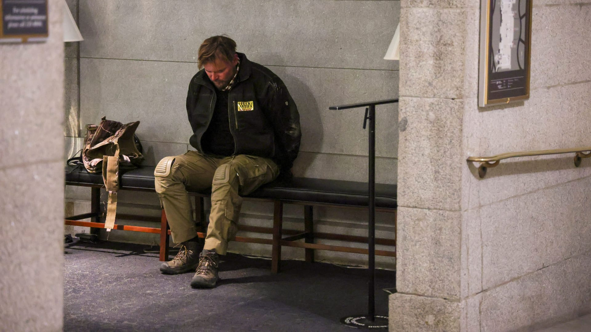 Festgenommener Kapitolstürmer am 6. Januar 2021: Hoffnung auf Trumps Gnade.