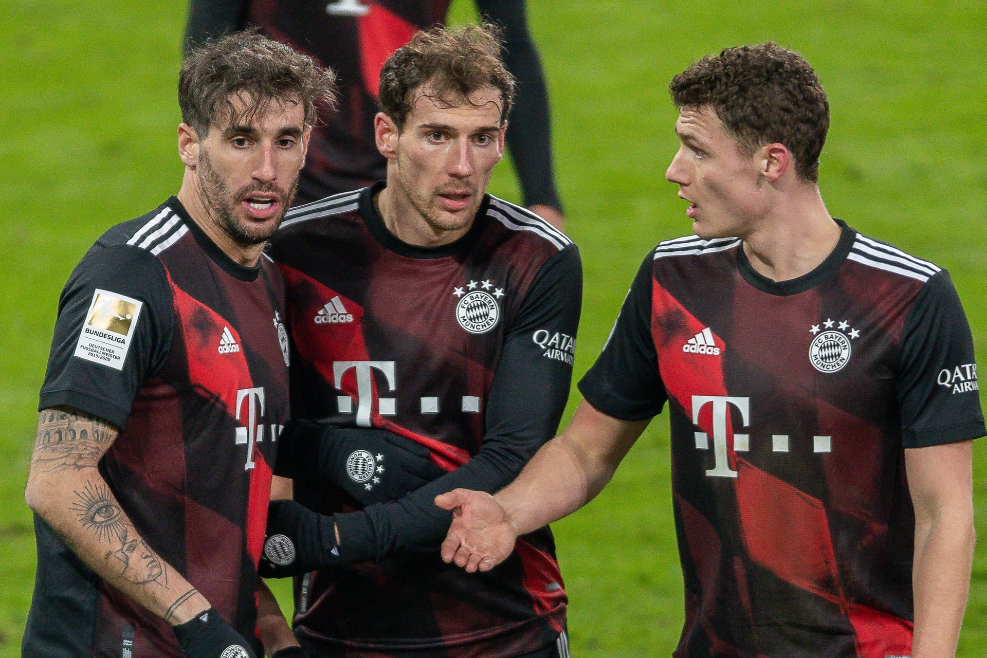 Javi Martínez, Leon Goretzka und Benjamin Pavard (v. l. n. r.): Der Spanier und der Franzose haben die Bayern inzwischen verlassen.