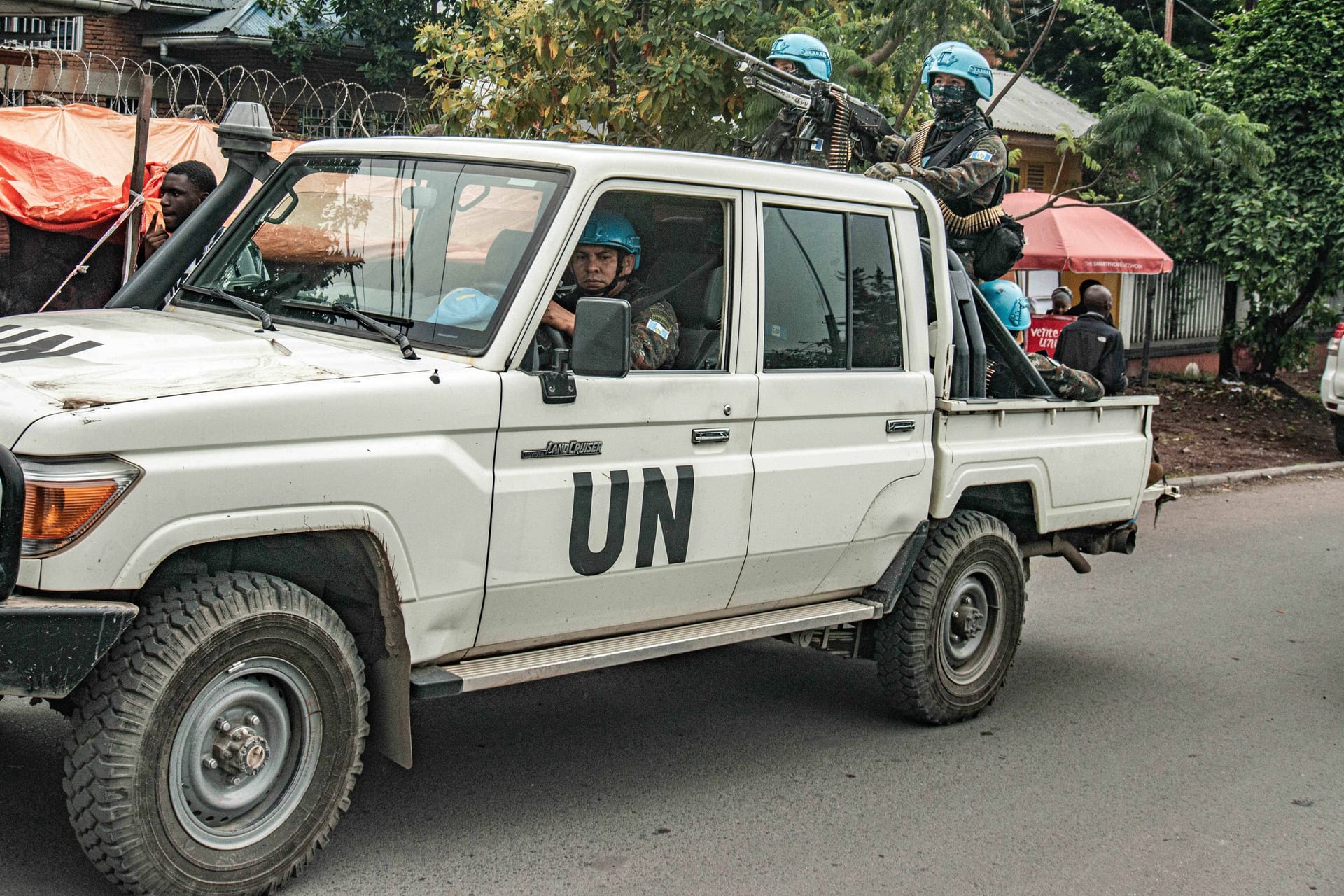 Ein Fahrzeug der UN-Friedenstruppen in der kongolesischen Provinzhauptstadt Goma.