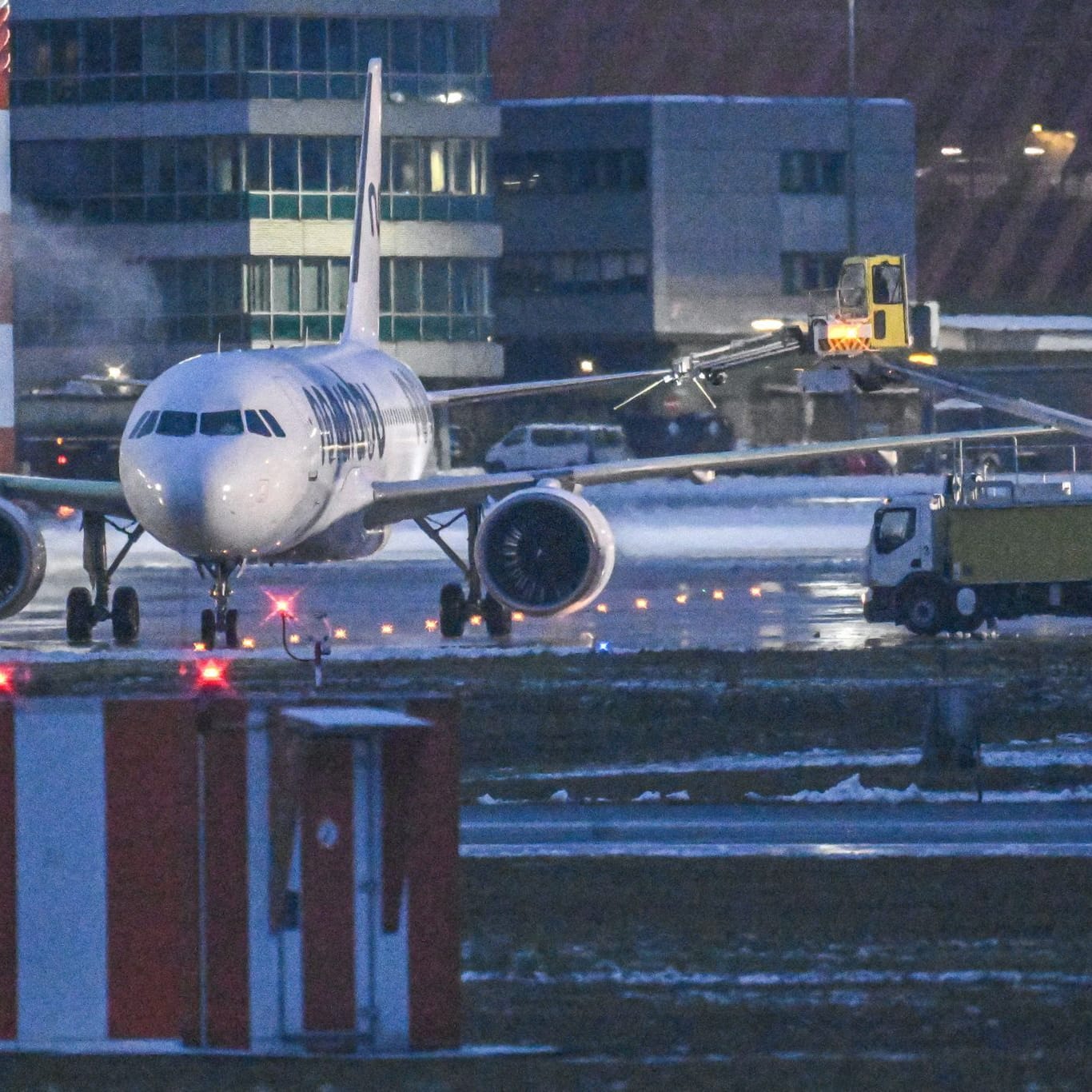 Eisregen am Stuttgarter Flughafen