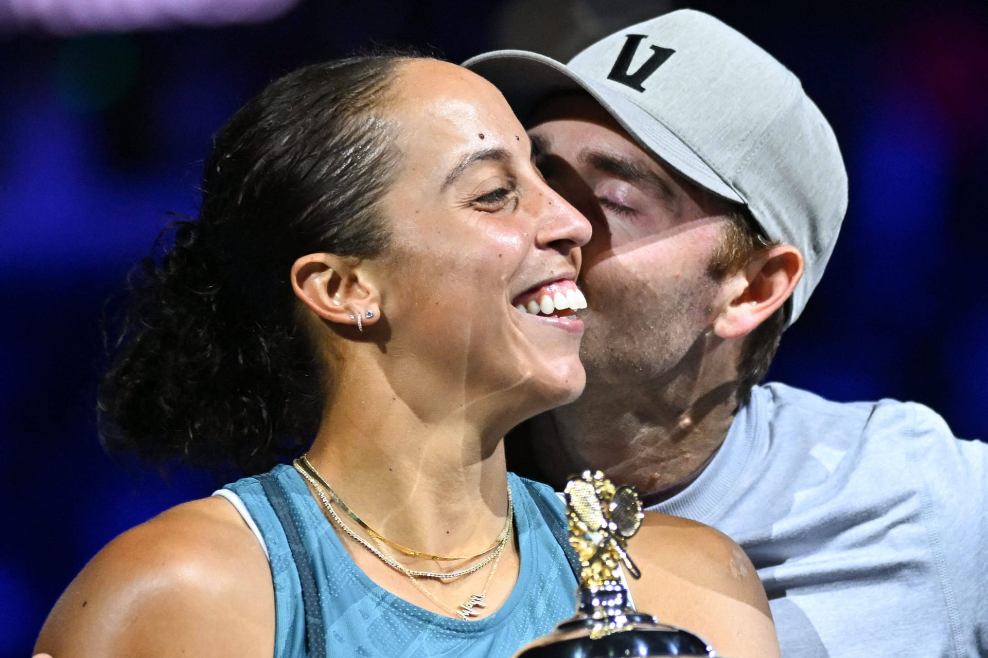 Im siebten Tennis-Himmel: Madison Keys (l.) und Bjorn Fratangelo.