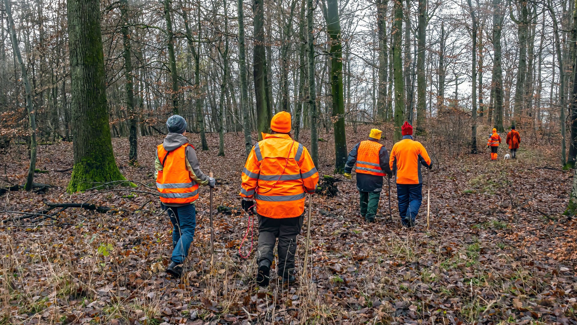 Teilnehmer einer Treibjagd (Symbolbild): Im Landkreis Osnabrück lag ein Toter im Wald.