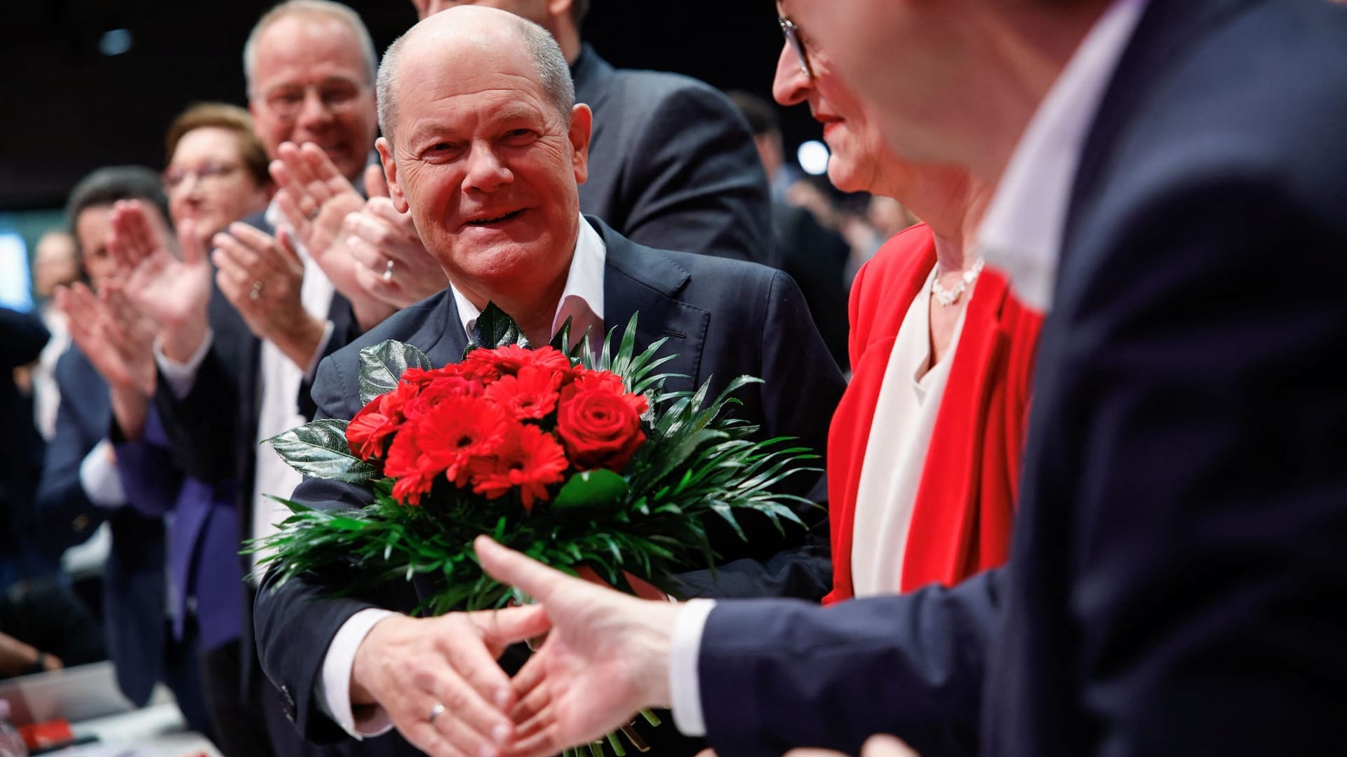 Bundeskanzler Olaf Scholz: Der SPD-Parteitag hat den Sozialdemokraten offiziell als Kanzlerkandidaten bestätigt.