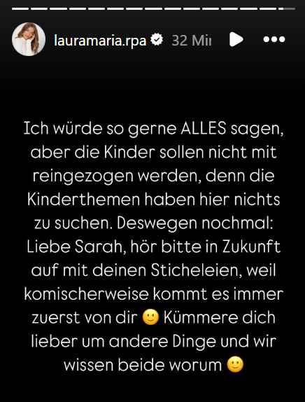 Screenshot aus der Instagram-Story von Laura Maria Rypa.