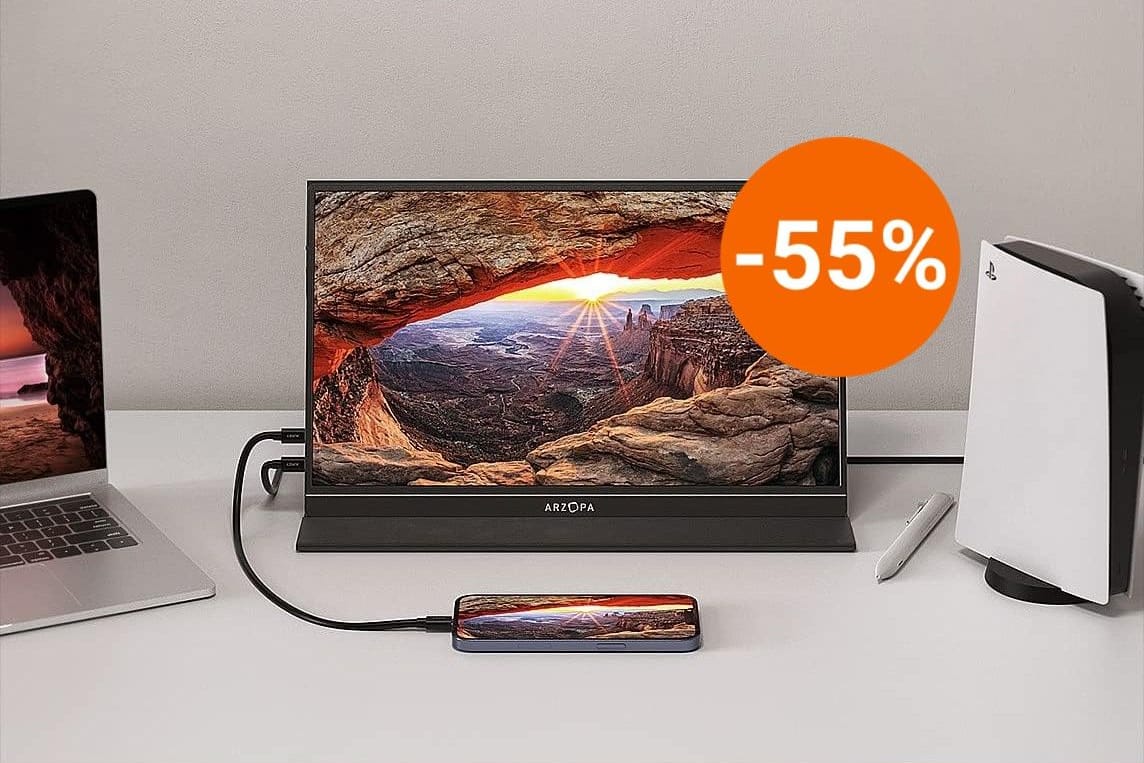 Bei Amazon gibt es heute einen Monitor im Angebot, der sich einfach über USB-C mit Ihrem Laptop oder Smartphone verbinden lässt.