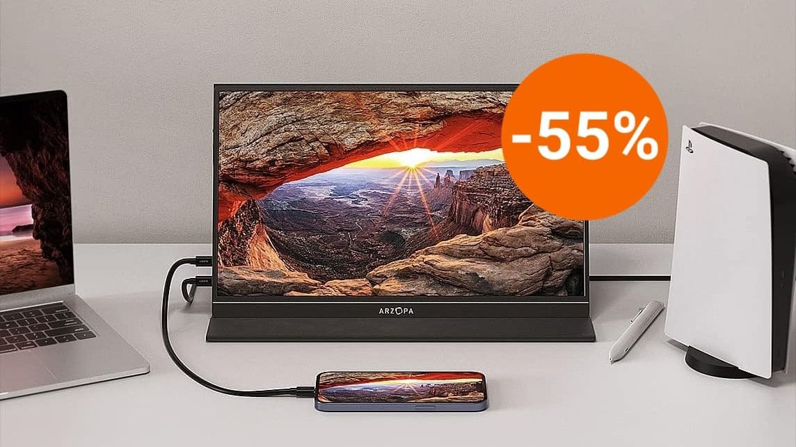 Bei Amazon gibt es heute einen Monitor im Angebot, der sich einfach über USB-C mit Ihrem Laptop oder Smartphone verbinden lässt.