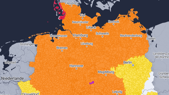 Amtliche Warnungen vor Sturmböen: Weite Teile Deutschlands sind betroffen.