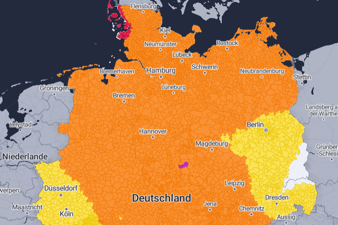 Amtliche Warnungen vor Sturmböen: Weite Teile Deutschlands sind betroffen.