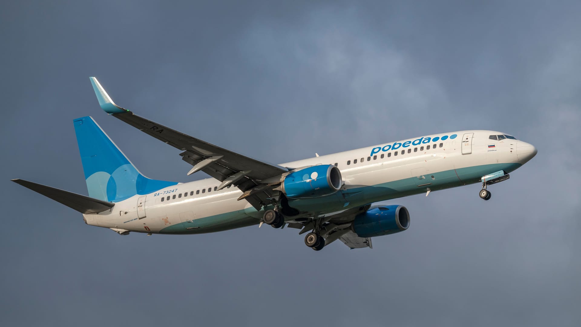 Ein Flugzeug der Airline Pobeda: Alle Menschen an Bord wurden gerettet.