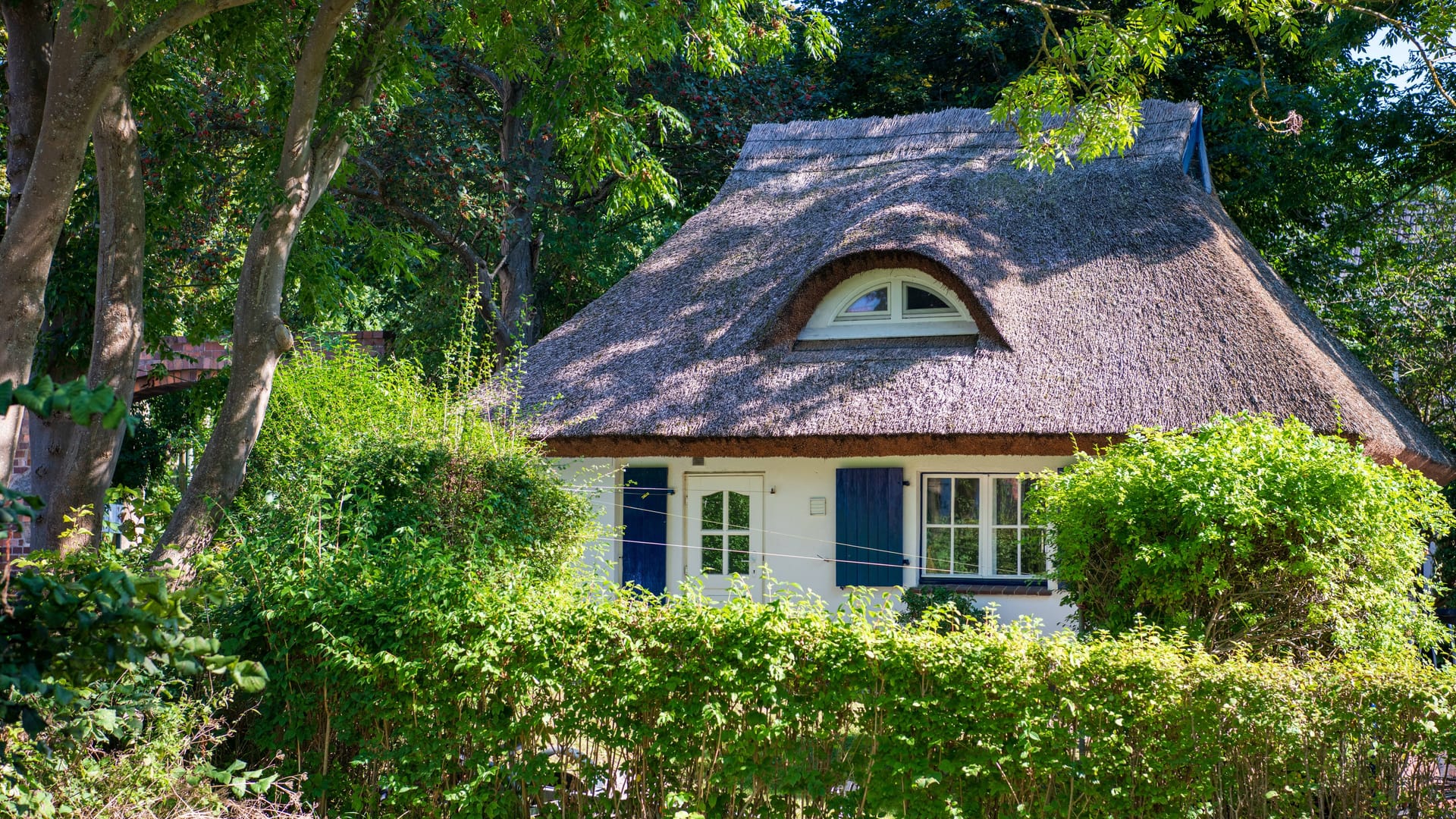 Reetgedeckt: Ein Ferienhaus auf der Ostseeinsel Hiddensee.