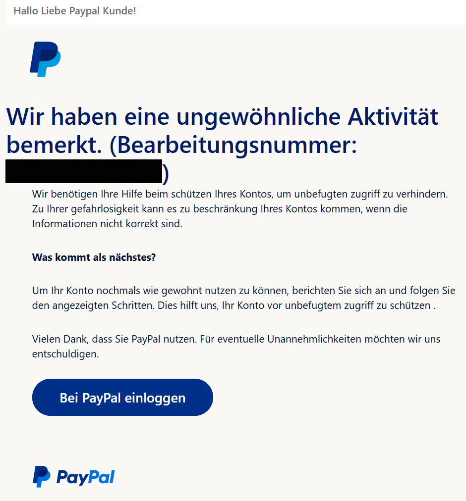 Nicht anklicken: Bei dieser E-Mail handelt es sich offensichtlich um einen Betrugsversuch.