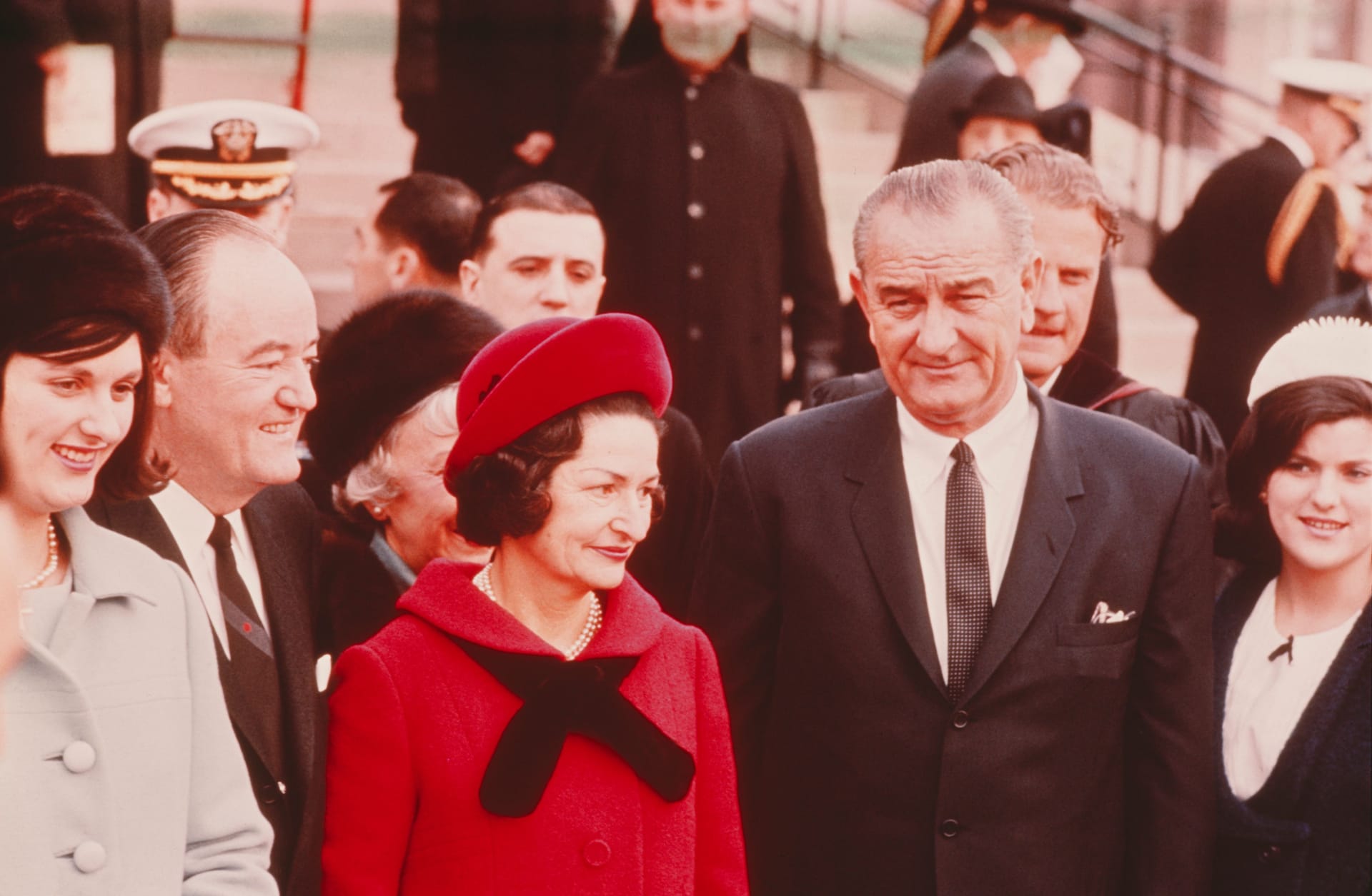 Lyndon B. Johnson mit seiner Ehefrau Lady Bird Johnson 1965