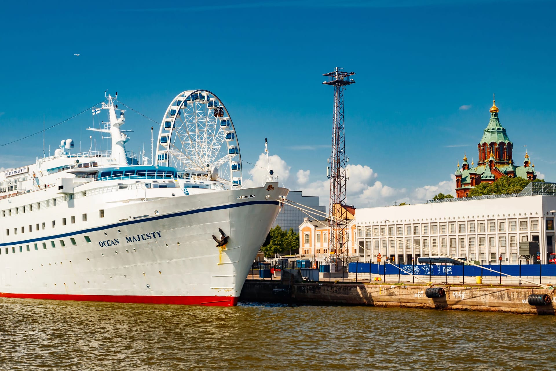 Helsinki, Finland - 12 June 2022: Passenger ship Ocean Majesty in port of Helsinki.