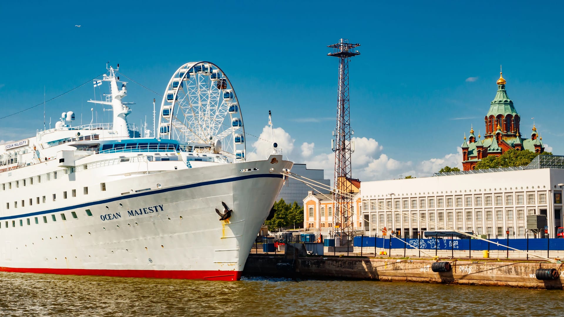 Helsinki, Finland - 12 June 2022: Passenger ship Ocean Majesty in port of Helsinki.