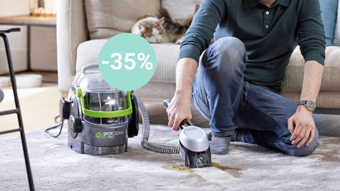 Mit dem Fleckenreiniger SpotClean Pet Pro von Bissell säubern Sie Polstermöbel und entfernen schmutzige Flecken effektiv. Mit dem Fleckenreiniger SpotClean Pet Pro von Bissell säubern Sie Polstermöbel und entfernen schmutzige Flecken effektiv.