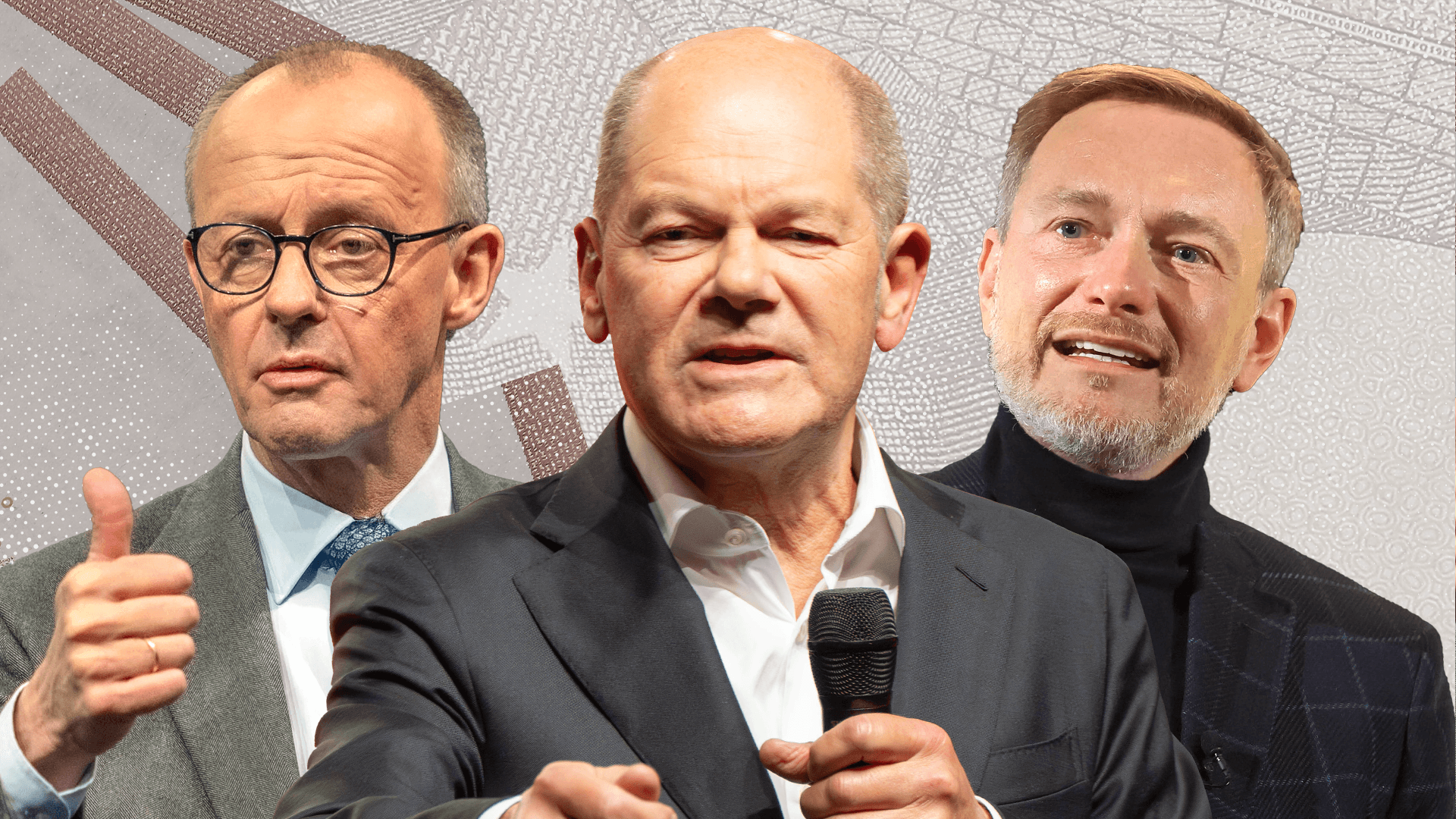 Olaf Scholz, Friedrich Merz und Christian Lindner: Der Bund der Steuerzahler hat die Steuerpläne von CDU, SPD und FDP analysiert