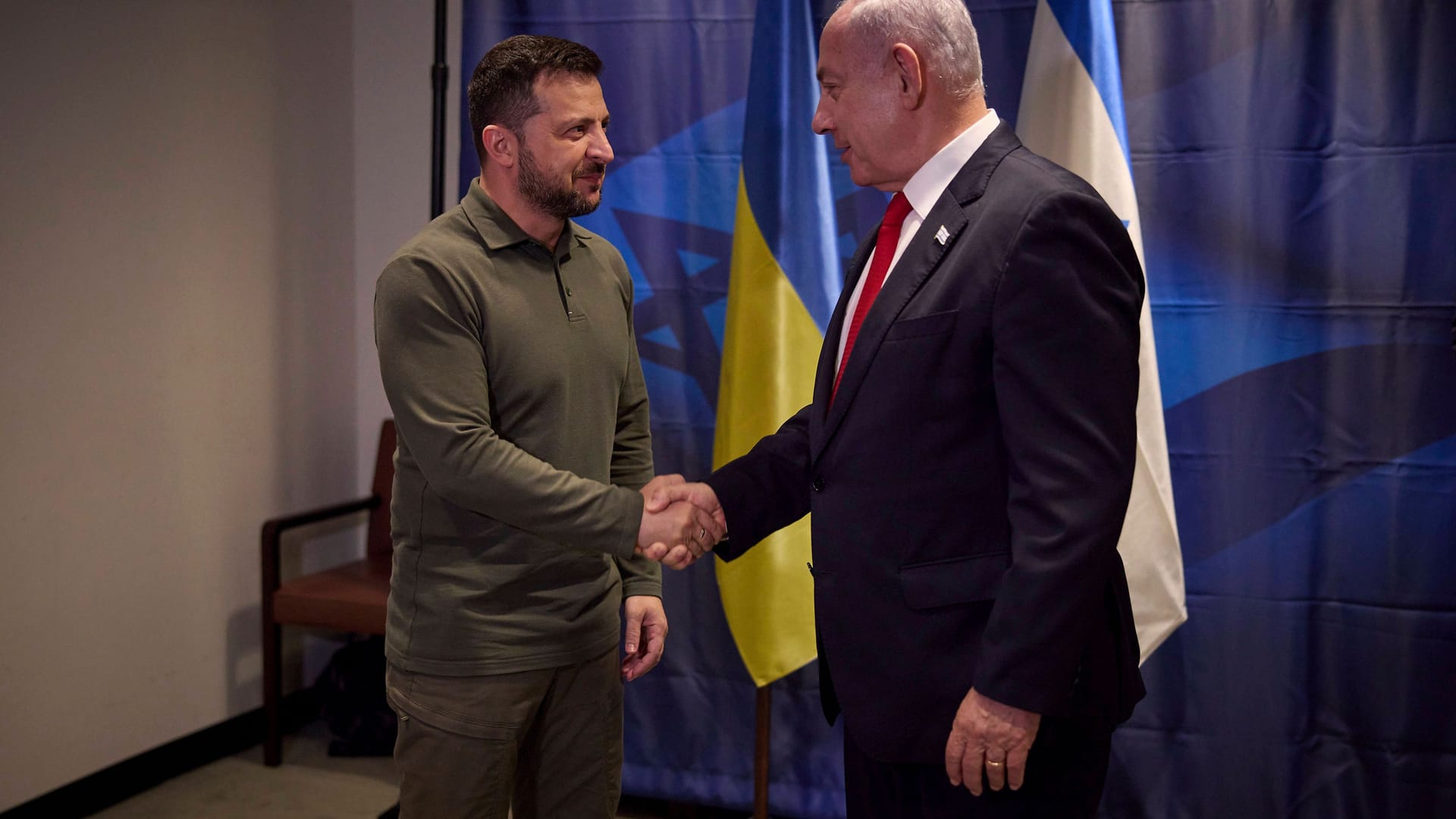 Ukraines Präsident Wolodymyr Selenskyj (l.) und Israel Premier Benjamin Netanjahu im September 2023.