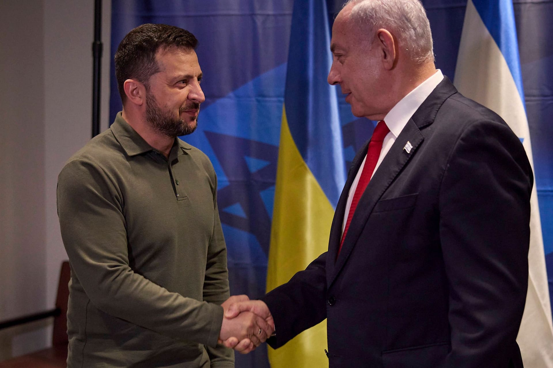 Ukraines Präsident Wolodymyr Selenskyj (l.) und Israel Premier Benjamin Netanjahu im September 2023.