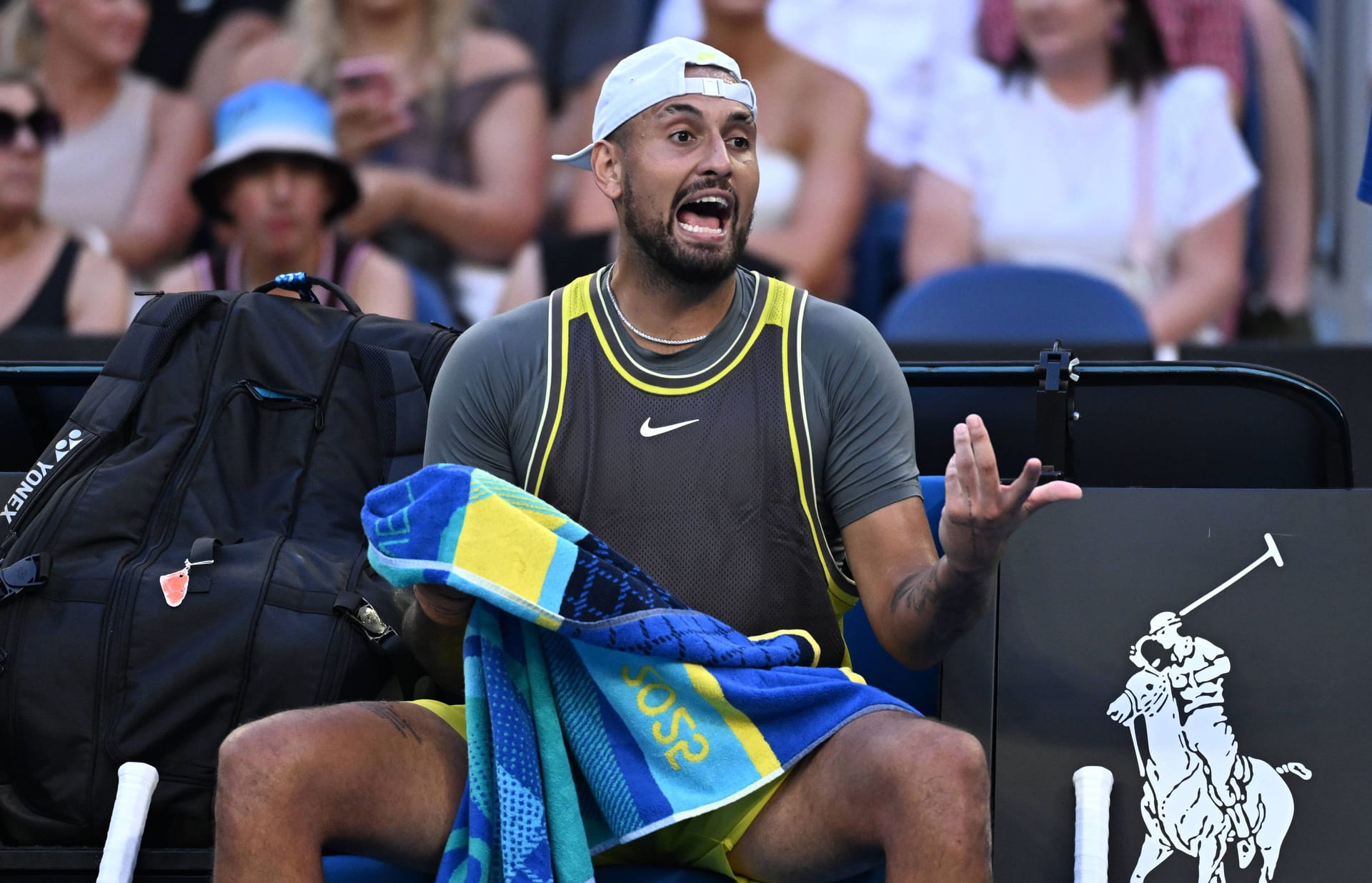 Zetern, Schimpfen, Fluchen. Nick Kyrgios bei den Australian Open 2025.