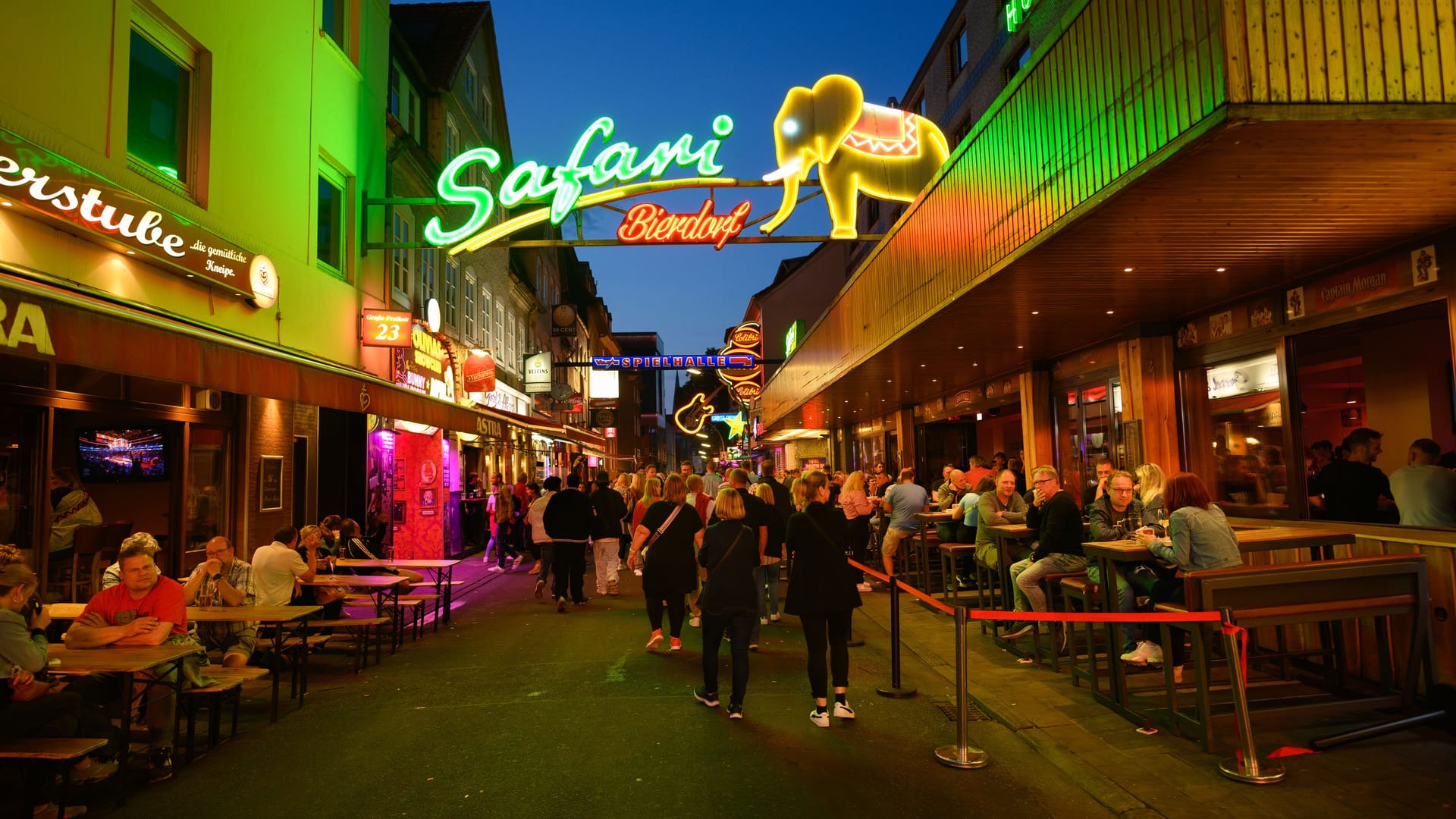 Grosse Freiheit Street in Hamburg at Night