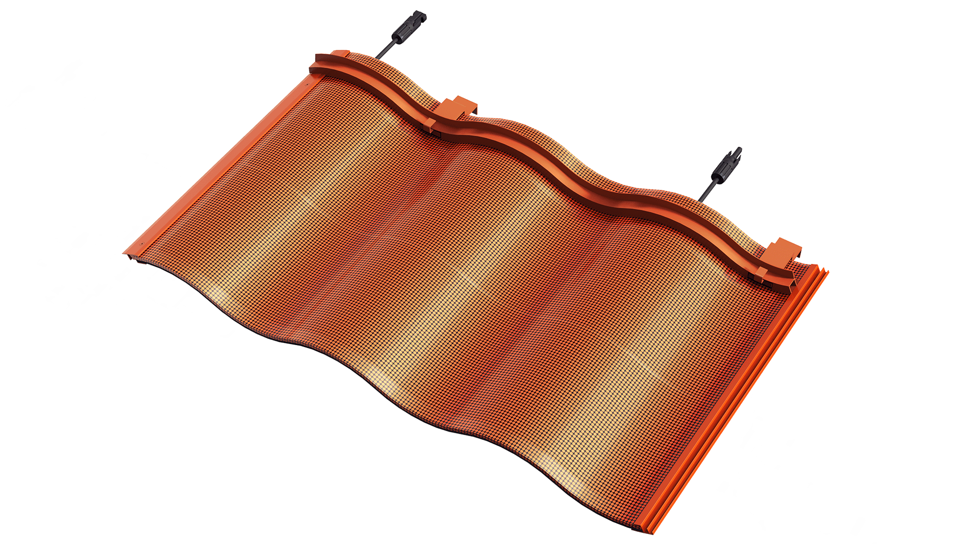 Integriertes Solarmodul: Auf den ersten Blick sieht der Terracotta-Dachziegel ganz normal aus.