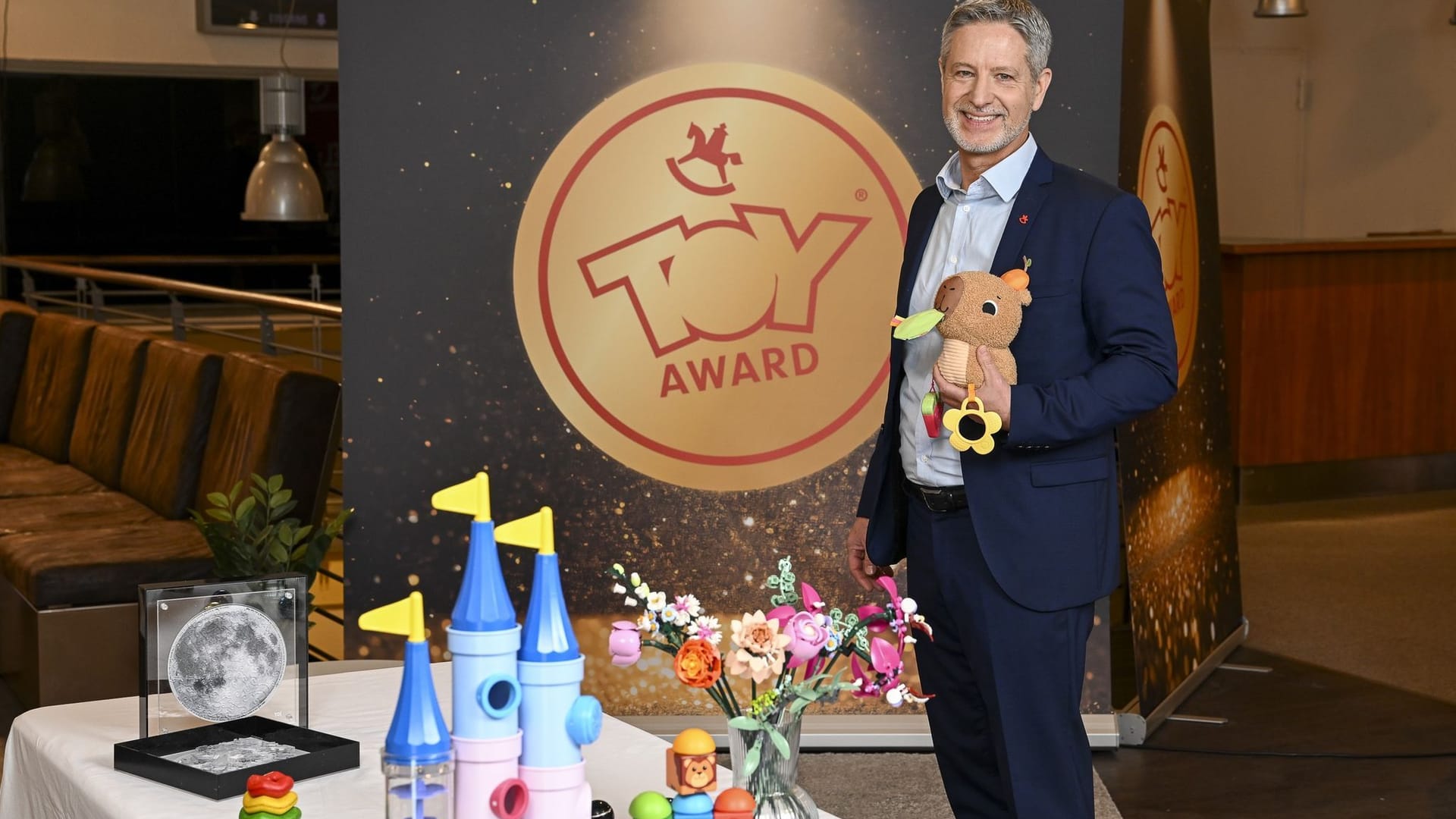 Christian Ulrich, Vorstandssprecher der Spielwarenmesse eG, vor der Pressekonferenz in Nürnberg: Während der Messe wird auch ein Branchenpreis – der "ToyAward" vergeben.