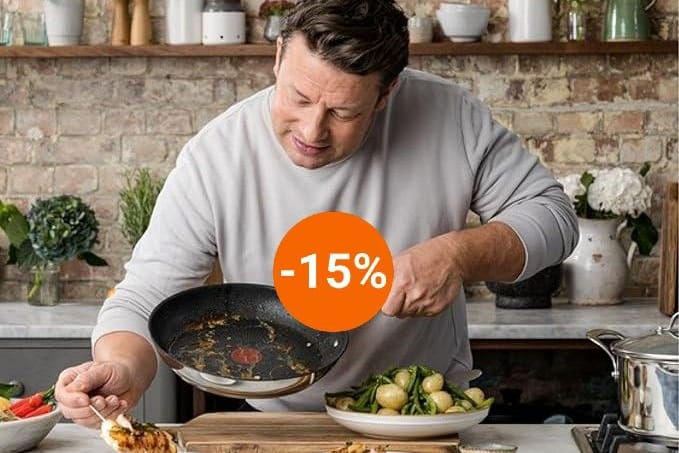 Zum Black-Friday-Preis: Bei Amazon ist das Tefal-Pfannenset von Jamie Oliver auf unter 90 Euro reduziert.