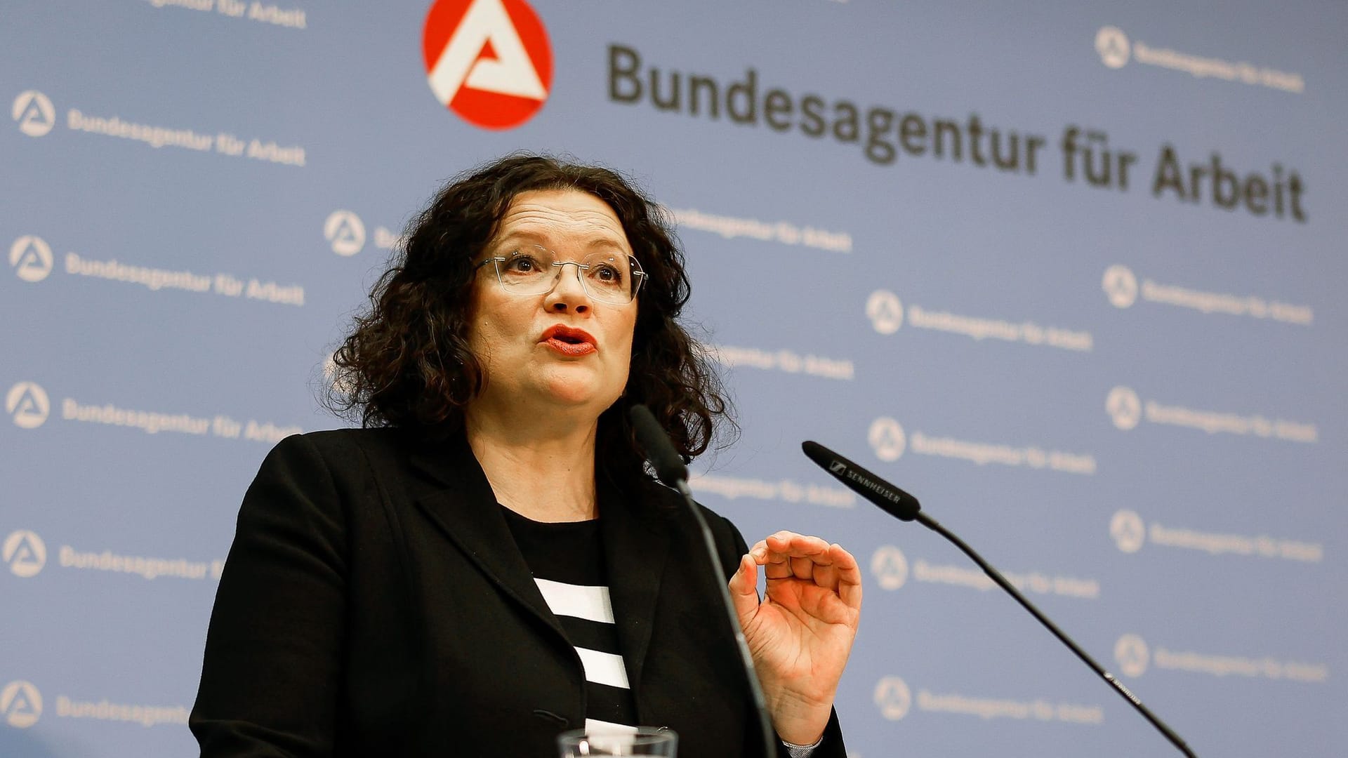 Andrea Nahles, Vorstandsvorsitzende der Bundesagentur für Arbeit: Die Arbeitslosenquote ist zuletzt gestiegen.